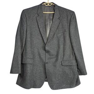 Jos A Bank Gray Camel Hair Sport Coat Blazer Men 52L Fully Lined Jacket Charcoal